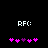 Pixelated white text 'RFC:' above two of pink and purple puzzle-piece icons on a black background