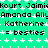Green background with white stars and repeated black text reading 'Kourt Jaimi Amanda Ally Katherine = besties' in a pixelated style.
