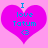 Two identical pixelated hearts on a pink background with blue text reading "I love Totum <3" inside each heart.