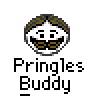 Animated contact sheet of Pringles Buddy icons showing multiple frames with static and dynamic states including a running stick figure variant.