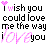 Pixelated buddy icon with black text and pink heart/lettering on white background, displaying a romantic message.