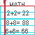 A two-frame animated contact sheet showing a math-themed icon with incorrect arithmetic equations on the left frame and text response on the right frame, all in pixelated style with red borders and cyan lines.
