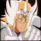 Animated sequence of a character with blonde hair and white armor, showing head movement from forward to left then right against black background.