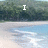 A pixelated beach scene with text overlays showing 'I', 'LOVE', and 'HIGH TIDE' across four