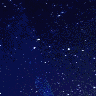 Dark blue background with scattered white and light blue dots resembling stars, arranged in a of nine with one empty