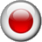 A static circular icon featuring a red sphere with gradient shading inside a white ring bordered by gray, set against a light gray background.