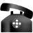 Four grayscale images of a rotary telephone with handset in raised and lowered positions, arranged in a