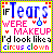 Pixelated text reads "IF tears were 'makeup' I'd look like a circus clown" with pink, blue, black, and multicolor lettering on white background bordered by yellow frame.