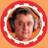 Circular orange icon with red border showing a person wearing headphones, then a stylized red 'W' over the face, then a standalone red 'W' symbol.