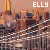 Cityscape background with 'KELLY' text above, featuring animated white and blue dotted lines moving across the scene.