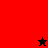 Red and black pixelated image with red text reading 'im to cool to have a icon' and two star symbols, one black at top center and one red at bottom center.