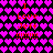 Pixelated icon with repeating heart pattern background and red text reading "I Love Jeff" followed by multiple exclamation marks.