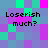Pixelated of cyan, purple, and magenta squares with four identical text blocks reading 'Loserish much?' in black pixelated font
