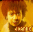 nine identical pixelated images showing a person with curly brown hair and light skin, each labeled 'JOANNE' in orange text below the face