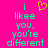 A bright pink background displays green text reading 'i likee you, you're different' with a yellow heart symbol above the 'i' on the left side.