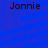 Four identical pixelated text displays of 'Jonnier' on a blue striped background with subtle dot pattern.
