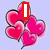 Six heart-shaped balloon clusters on light purple background with red text overlays changing across frames.