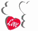 Four heart-shaped icons with text labels appear in a , each surrounded by swirling lines on white backgrounds