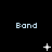 Pixelated 'Band' text repeated across a black background with animated white symbols changing in sequence.