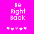 Pixelated text 'Be Right Back' in white on bright pink background with five small white and pink symbols below.