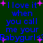 Blue text on dark green background reads "I love it when you call me your Babygirl" with pink plus signs scattered throughout.