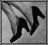 Black and white pixelated icon showing a stylized figure in dynamic pose with diagonal light streaks on gray background.
