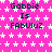 A static image with a bright pink background covered in white star patterns, displaying repeated text "Gabbie Is FABULUZ" in dark blue pixelated font.