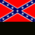 A 4x3 contact sheet of a Confederate flag–style pattern with red diamonds on blue background, overlaid with distorted text in black bars across frames.