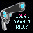 A 4x4 contact sheet of animated frames showing a pixelated microphone icon with changing text colors beneath it, all on a black background.