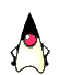 A cartoon character with a black pointed hat, red circular eye, and yellow body in multiple poses showing arm movements.