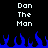 Pixelated text "Don The Man" appears twice on a black background above blue flames, with no visible animation changes.