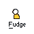 Pixelated character in yellow shirt with white head holding brown objects, transitioning from raised to lowered positions across frames.
