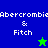 Pixelated graphic with 'Abercrombie & Fitch' text and star symbols on blue, green, and teal backgrounds.