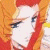 Pixelated anime-style character with orange hair and red headband, side profile against green background with 'Original Icons .com' text.