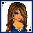 Pixelated cartoon woman with long brown hair and green eyes, wearing a dark blue top and white pants, transitioning through star overlays and text phrases.