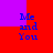 Blue pixelated text Me and You appears in four identical quadrants on a red background with purple corner sections.