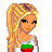 Pixel art buddy icon featuring a blonde female character in strawberry-themed pajamas with text "sweet dreams" on the right side.