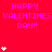 Red background with repeated 'HAPPY VALENTINES DAY!!' text and white heart symbols in pixelated style.