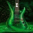 Green electric guitar with glowing effect on dark background, text appears sequentially
