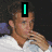 A person in a white shirt with hand near mouth, head icon changes from green vertical bar to blue '<3' symbol