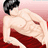 Pixelated image of a shirtless person with short dark hair reclining on red fabric, next to pink background with red text reading "It's Going To Be A White Xmas".