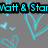 Gray background with cyan heart outlines and small butterflies, featuring text overlays 'Matt & Star', '3 YEARS!!', and '5-23-05'.