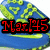 Blue and green pixelated shoe with yellow swoosh, red text "Max[45]" on top left, black text "Is" on top right, brown text "Ausp" at bottom.