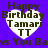 Purple background with four white heart-shaped icons containing "Happy Birthday Tamari TT" text and "vs You Bavs You Ba" text below.