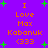 Purple background with orange text and green starbursts, displaying repeated phrases and symbols in a