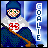 Pixelated hockey goalie icon with blue helmet, white jersey, and red number 33, holding a brown stick against a blue gradient background with vertical 'GOALIE' text.