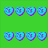 Six distinct pixelated images arranged in a : heart icons, two people, a dog, and a horse with text