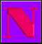 Animated sequence showing a red 'N' transforming into a pink musical note on yellow and purple backgrounds.