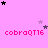 Pink background with repeated 'cobraQT16' text and scattered star icons in black, dark gray, and light purple.