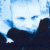 repeated blue-toned images showing a person in dark clothing with light hair, arranged in and